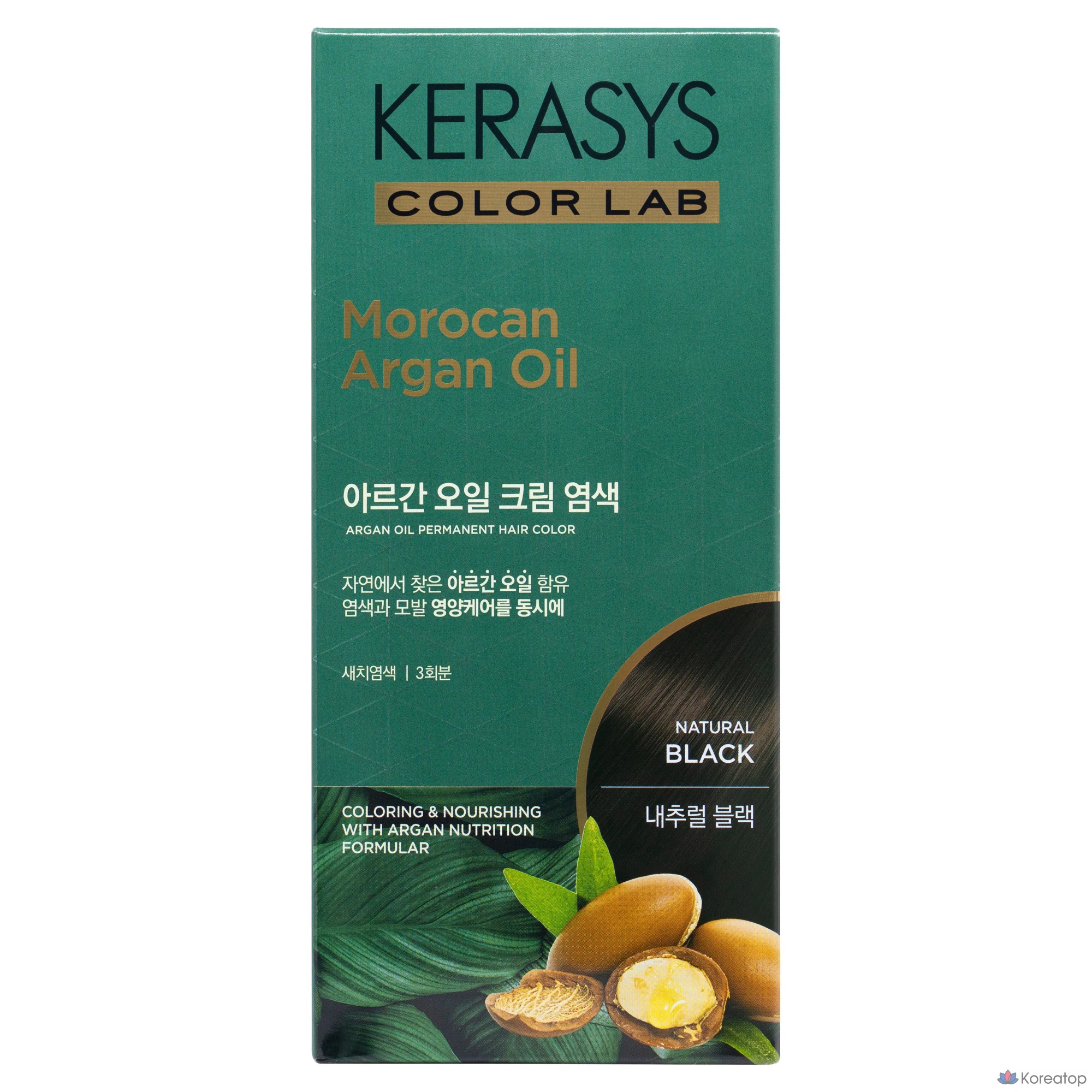 Краска для волос KeraSys Argan Oil Hair Color, оттенок Natural Black, 120 г, 1 шт.