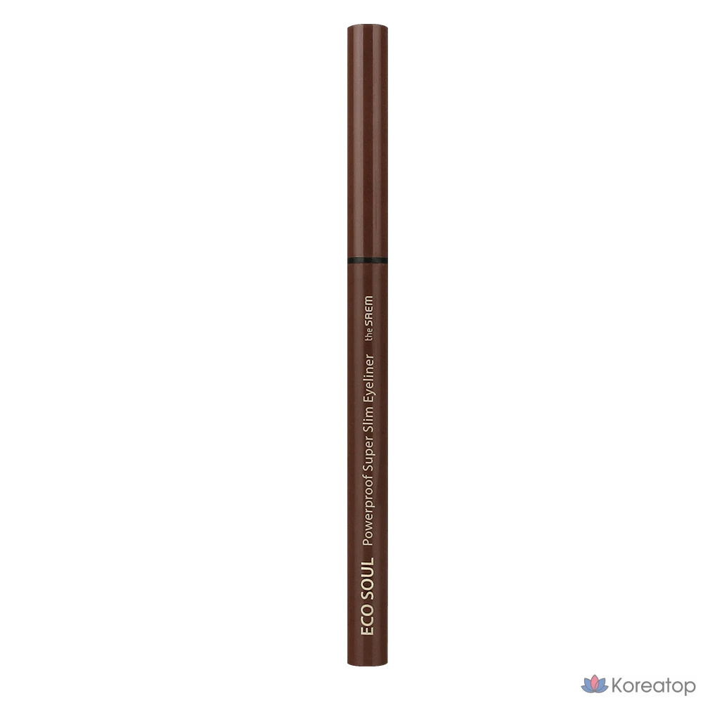 Подводка для глаз The Saem Eco Soul Power Proof [Ultra Slim] Liner, оттенок BR03 Teddy Brown, 1 шт.