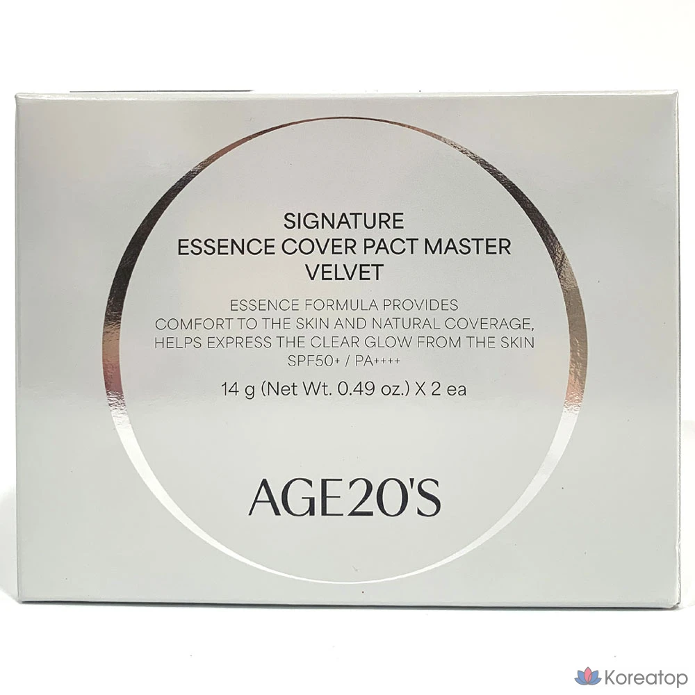 Пудра-компакт AGE 20's Signature Essence Cover Pact Master Velvet, оттенок 23, набор (кейс + 2 рефилла), 1 шт.