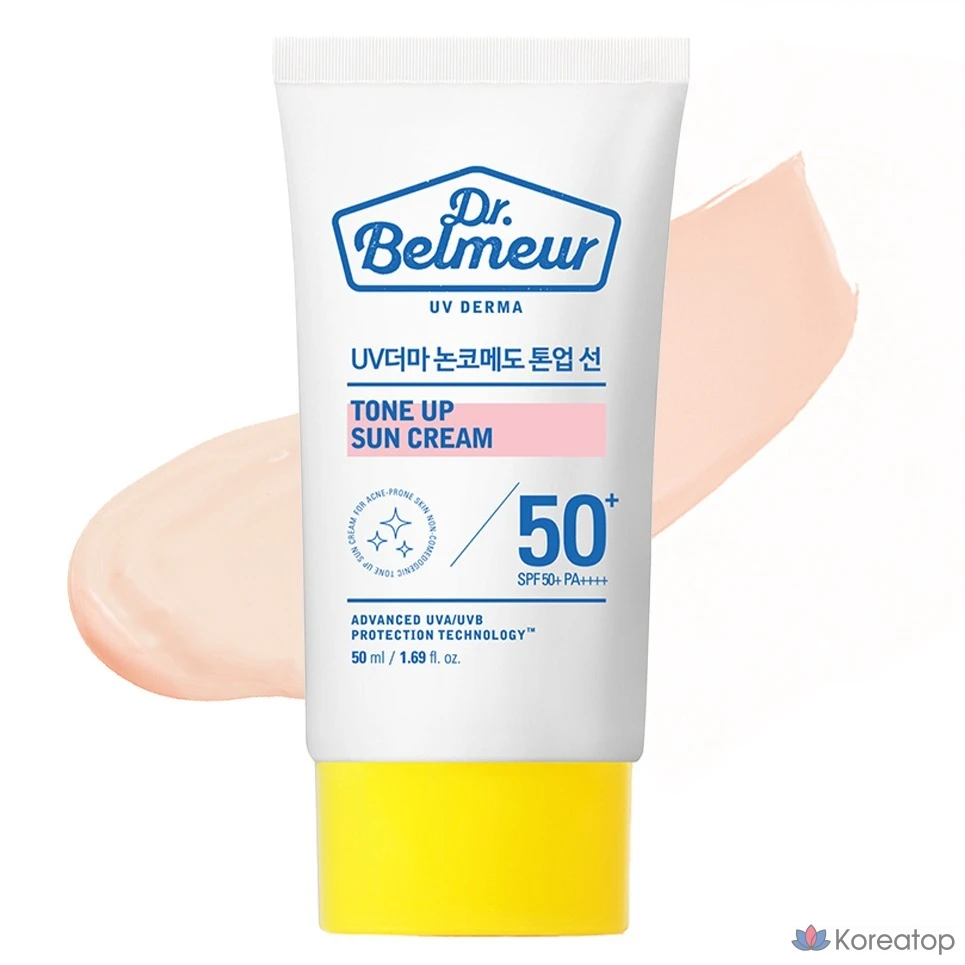 Солнцезащитный крем The Face Shop Dr. Belmer UV Derma Tone-Up SPF50+ PA++++, 50 мл, 1 шт.
