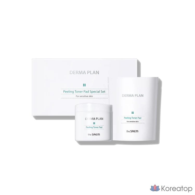 Пилинг-тонер в пэдах The Saem Derma Plan Peeling Toner Pad Special Set, 50 шт.
