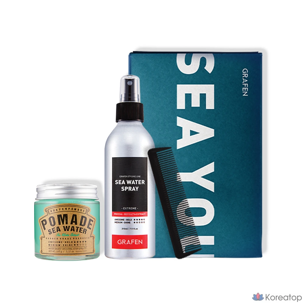 Помада для волос GRAFEN SEA YOU Seawater + спрей + щетка для волос, 1 шт.