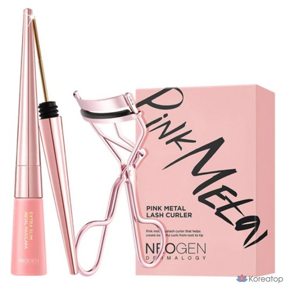 Тушь для ресниц Neogen Extra Slim Metal Maxi Mascara & Pink Metal Brow Liner Duo Set, оттенок Black (Mascara), 15 шт.