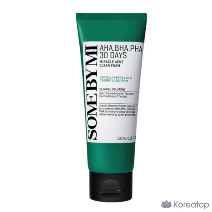 Очищающая пенка Some By Mi AHA BHA PHA 30 Days Miracle Acne Clear Foam, 100 мл, 1 шт.
