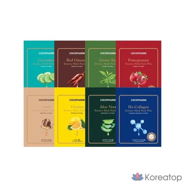 Тканевая маска для лица Natureby Coco Pharm Essence Mask Pack Plus, 80 шт.