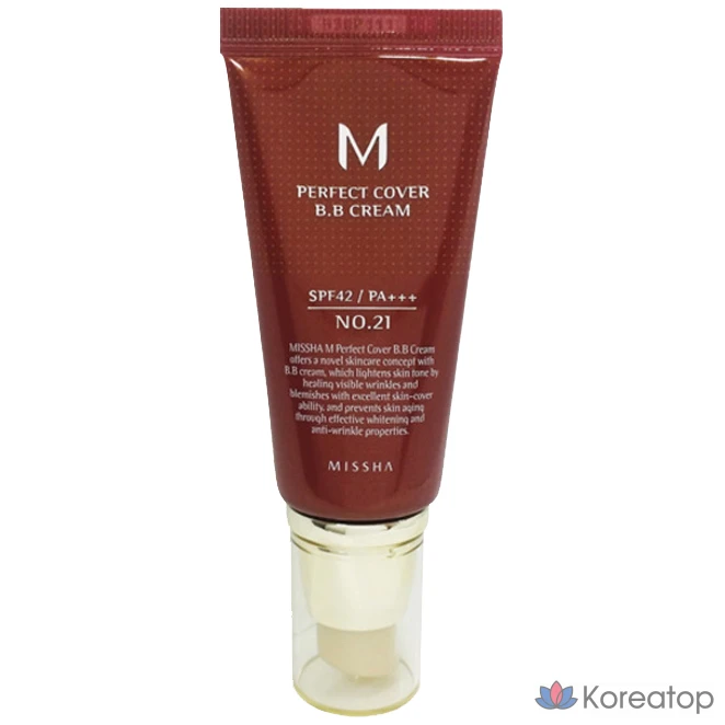 BB-крем Missha M Perfect Cover BB Cream SPF42 PA+++, оттенок 21, 50 мл, 1 шт.