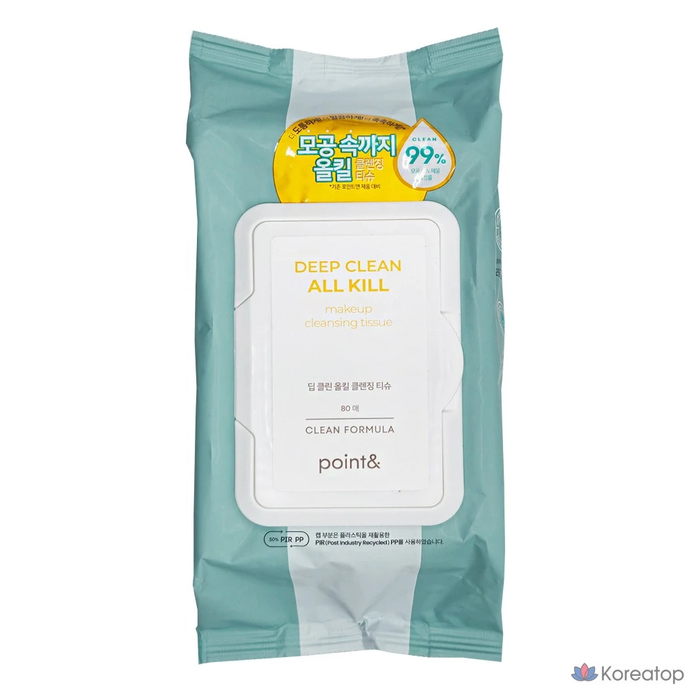 Очищающие салфетки Point& Deep Clean All-in-One Cleansing Tissue, 80 шт.