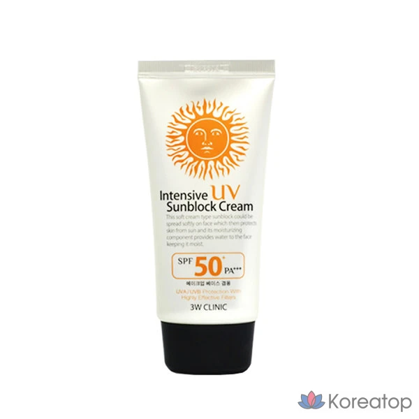 Солнцезащитный крем 3W Clinic Dodo Intensive UV Sunblock Cream SPF50 (Makeup Base), 70 мл, 1 шт.