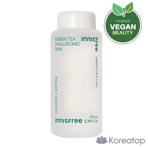INNISFREE Увлажняющий тонер с экстрактом зеленого чая и гиалуроновой кислотой для сияния кожи, 170 мл