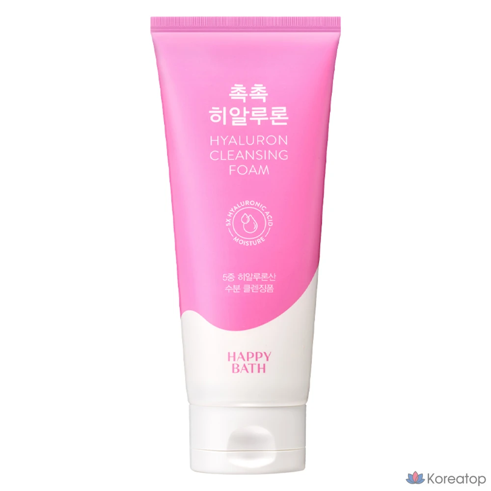Очищающая пенка для лица Happy Bath Moist с гиалуроновой кислотой, 200 г, 1 шт.