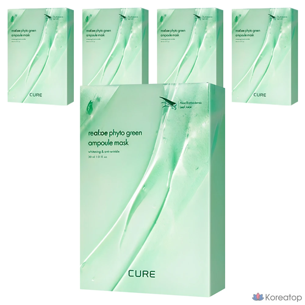 Тканевая маска для лица KIM JEONG MOON Aloe La Sens Roe Cure Realoe Phyto Green Ampoule Mask, 50 шт.