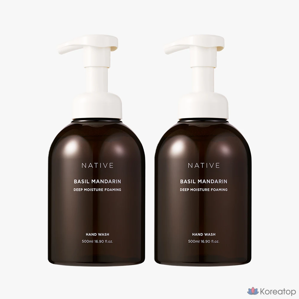 Пенящееся мыло для рук Native Deep Moisture с базиликом и мандарином, 500 мл