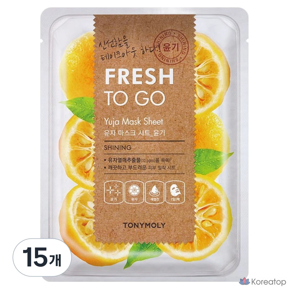 Тканевая маска для лица Tony Moly Fresh To Go Mask Sheet Yuja, 15 шт.