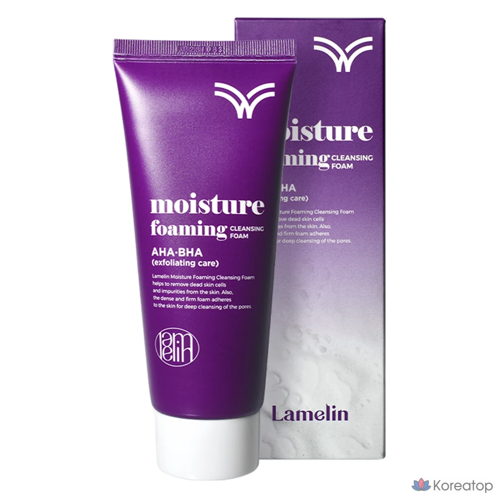 Lamelin Moisture Foaming Очищающая пенка с AHA и BHA, 1 шт., 100 мл