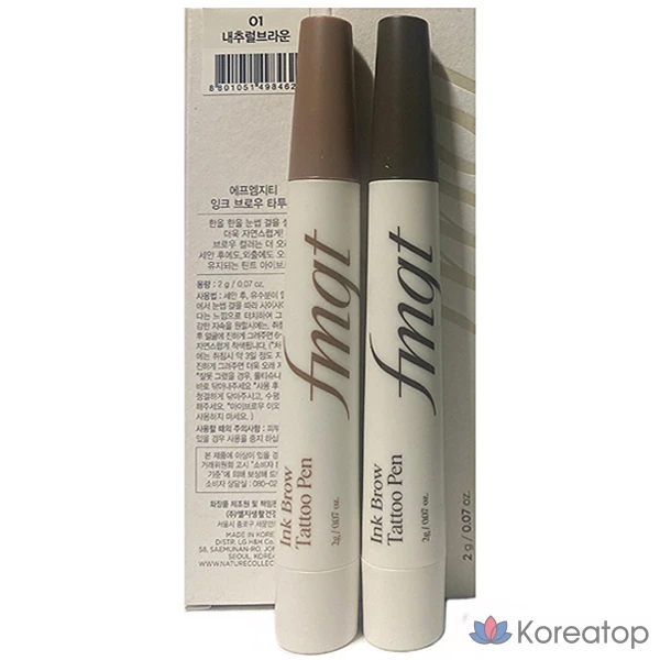 Ручка для татуажа бровей The Face Shop FMGT Ink 2 г (№ 1-02), № 02 серо-коричневый, 1 шт.