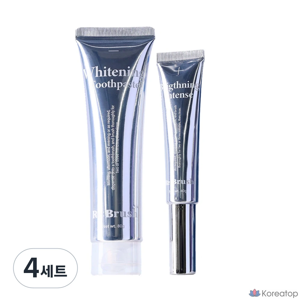 Набор для ухода Re:Brush Glow Teeth Whitening Kit (Teeth Whitening Gel 80 г + Intensive Whitening Toothpaste 40 г), 120 г, 4 шт.