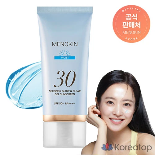 Солнцезащитный крем MENOKIN 30 Seconds Glow &amp; Clear Gel Sunscreen Moist SPF50+ PA++++, 50 мл, 1 шт.