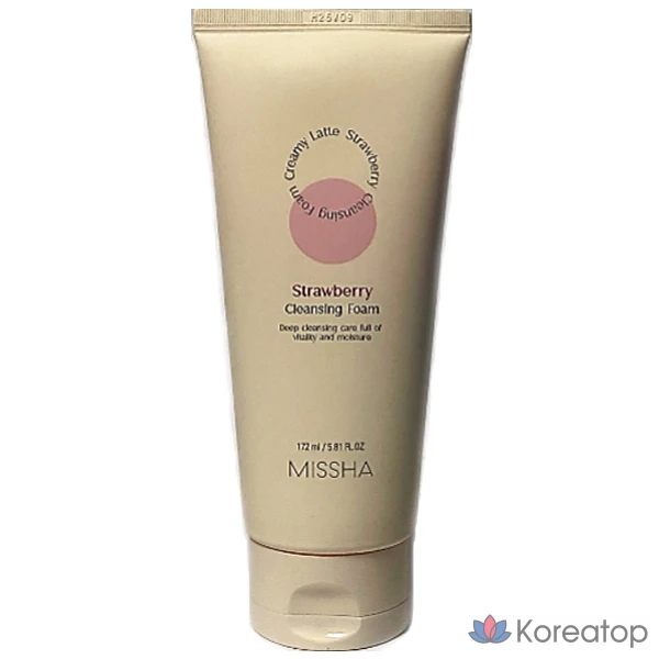 Очищающая пенка для лица Missha Creamy Latte Strawberry, 172 мл, 1 шт.