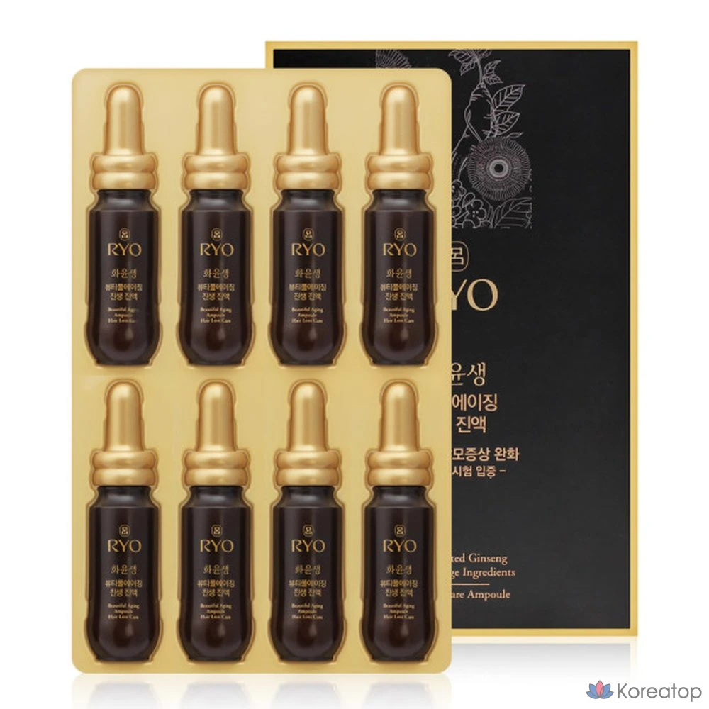 Эссенция Ryo Hwayunsaeng Beautiful Aging Ginseng Jin액, 20 мл × 8 шт.