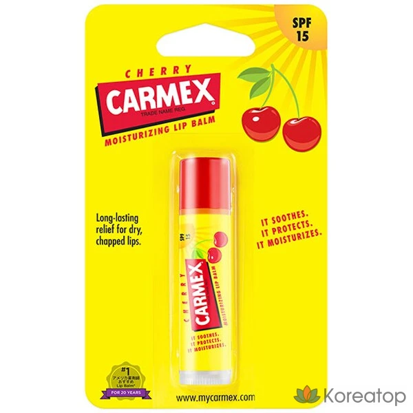 CARMEX Классический бальзам для губ в стике, вишневый, увлажняющий бальзам для губ, 4,25 г, 1 шт.