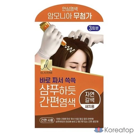 Краска для волос Elastine, 60 г, натуральный коричневый цвет, 1 упаковка.