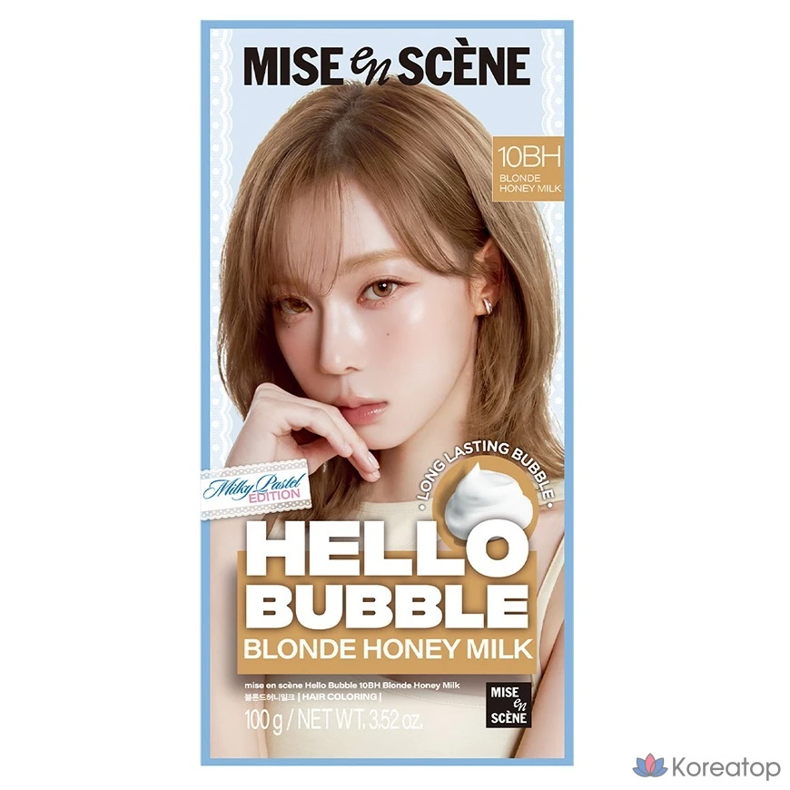 Краска для волос Mise en Scene New Hello Bubble, оттенок 10BH Blonde Honey Milk, 1 шт.