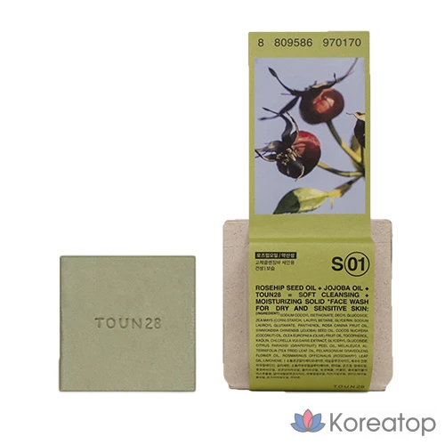Очищающее мыло для лица TOUN28 Face Wash S1 с маслом шиповника и маслом ши, 100 г, 1 шт.
