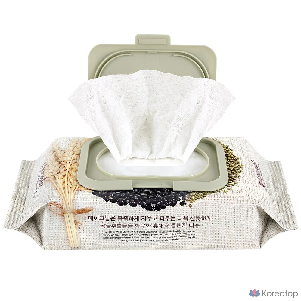 Очищающие салфетки MediFlower Granola Deep Cleansing Tissue, 100 шт.