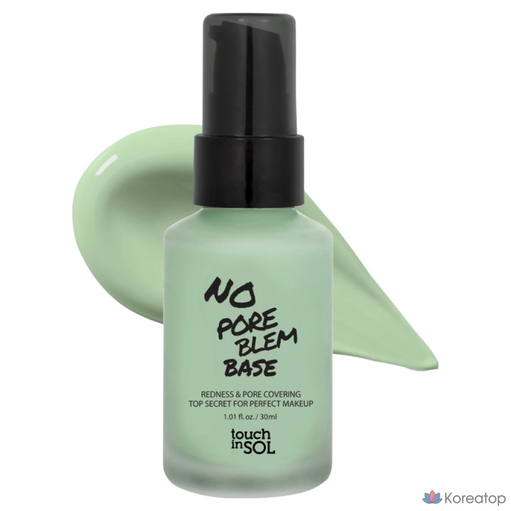 Touch in Sol No Pore Blemish Redness Correcting Makeup Base 30ml, GREEN, 1 шт.