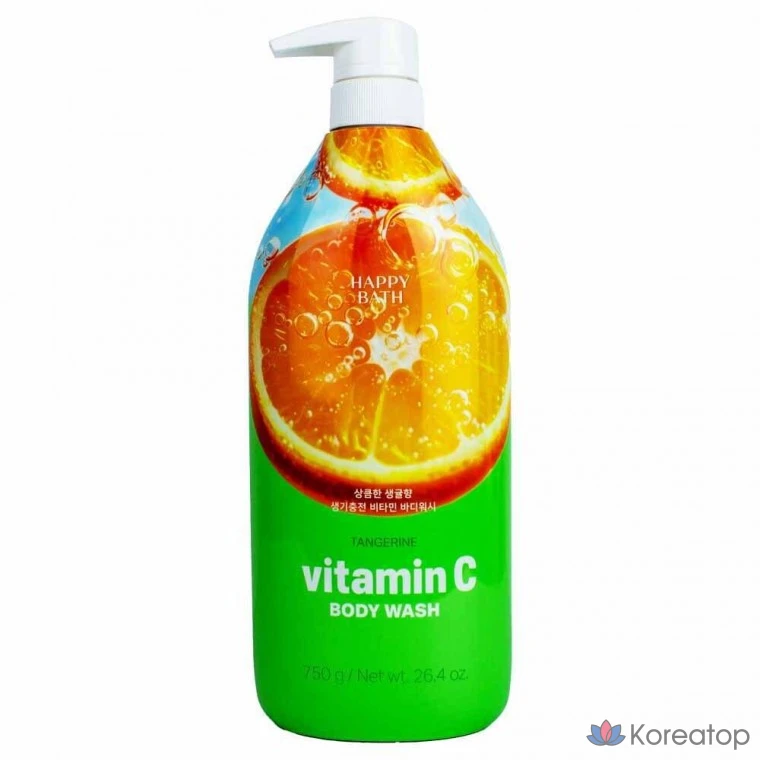 Средство для мытья тела Happy Bath с витамином С мандарином, 750 г (196087), 1 г, 1 шт