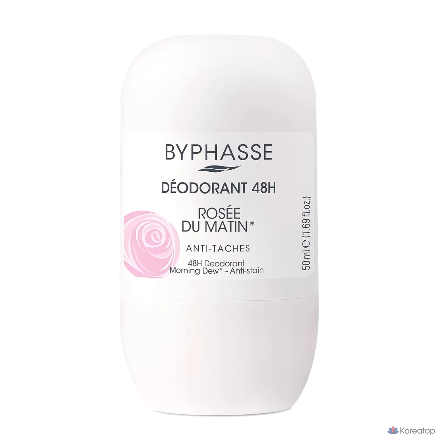Дезодорант-ролик Byphasse Roll-On Deodorant 48H, аромат Rose, 50 мл, 1 шт.