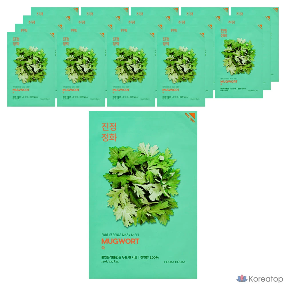 Тканевая маска для лица Holika Holika Pure Essence Mask Sheet Mugwort, 23 мл, 20 шт.