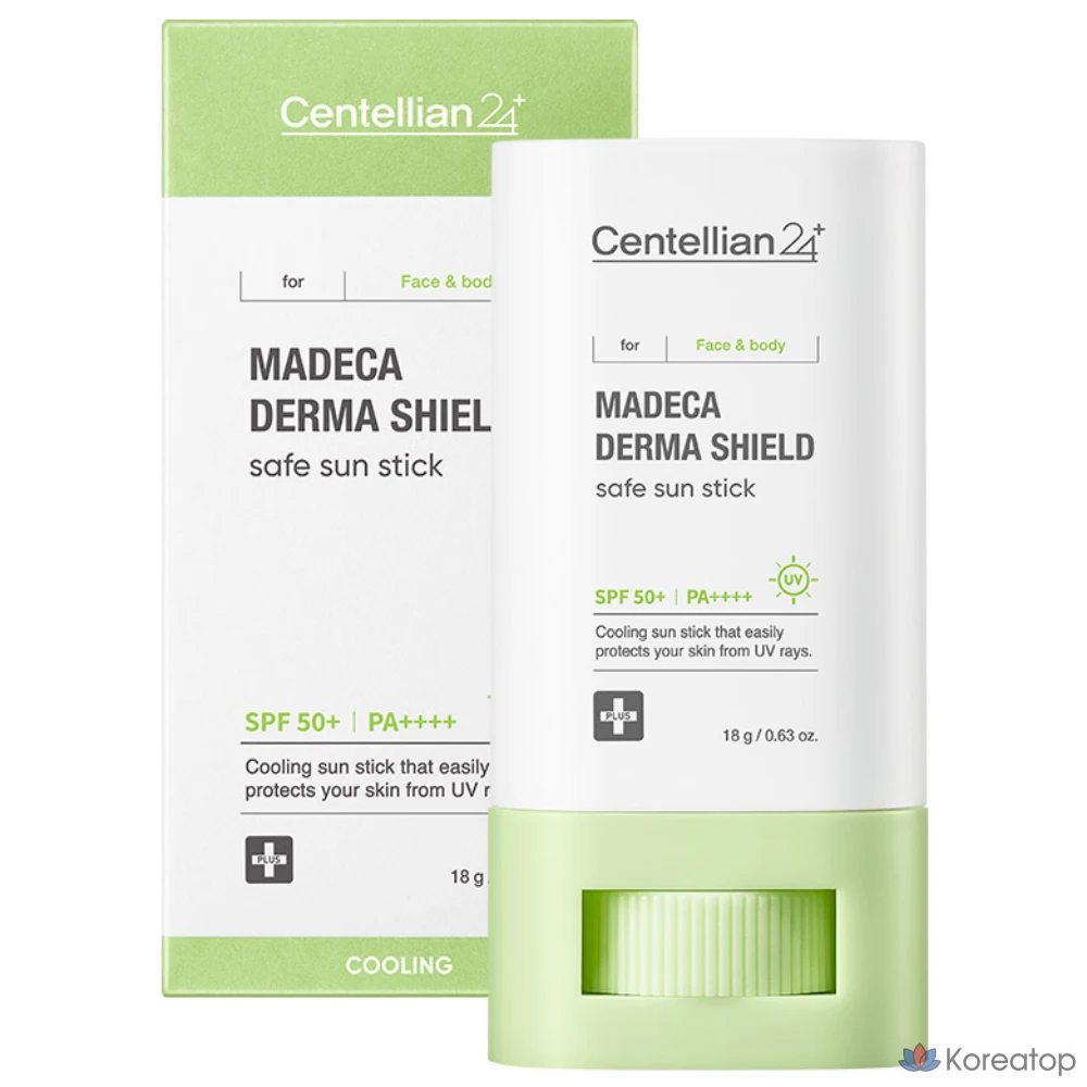 Солнцезащитный стик Madeca DermaShield Safe Sun Stick 18 г x 1 (SPF50+ PA++++) 24-часовое увлажнение, охлаждение и успокаивающее действие, 1 шт.
