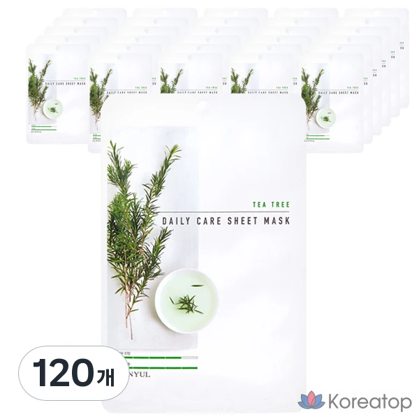 Тканевая маска для лица Eunyul с маслом чайного дерева, 1 упаковка, 120 штук.