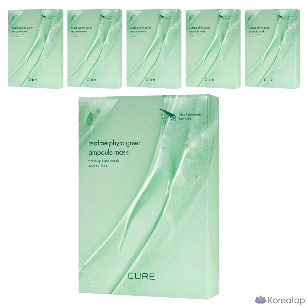 Тканевая маска для лица KIM JEONG MOON Aloe La Sens Roe Cure Realoe Phyto Green Ampoule Mask, 60 шт.