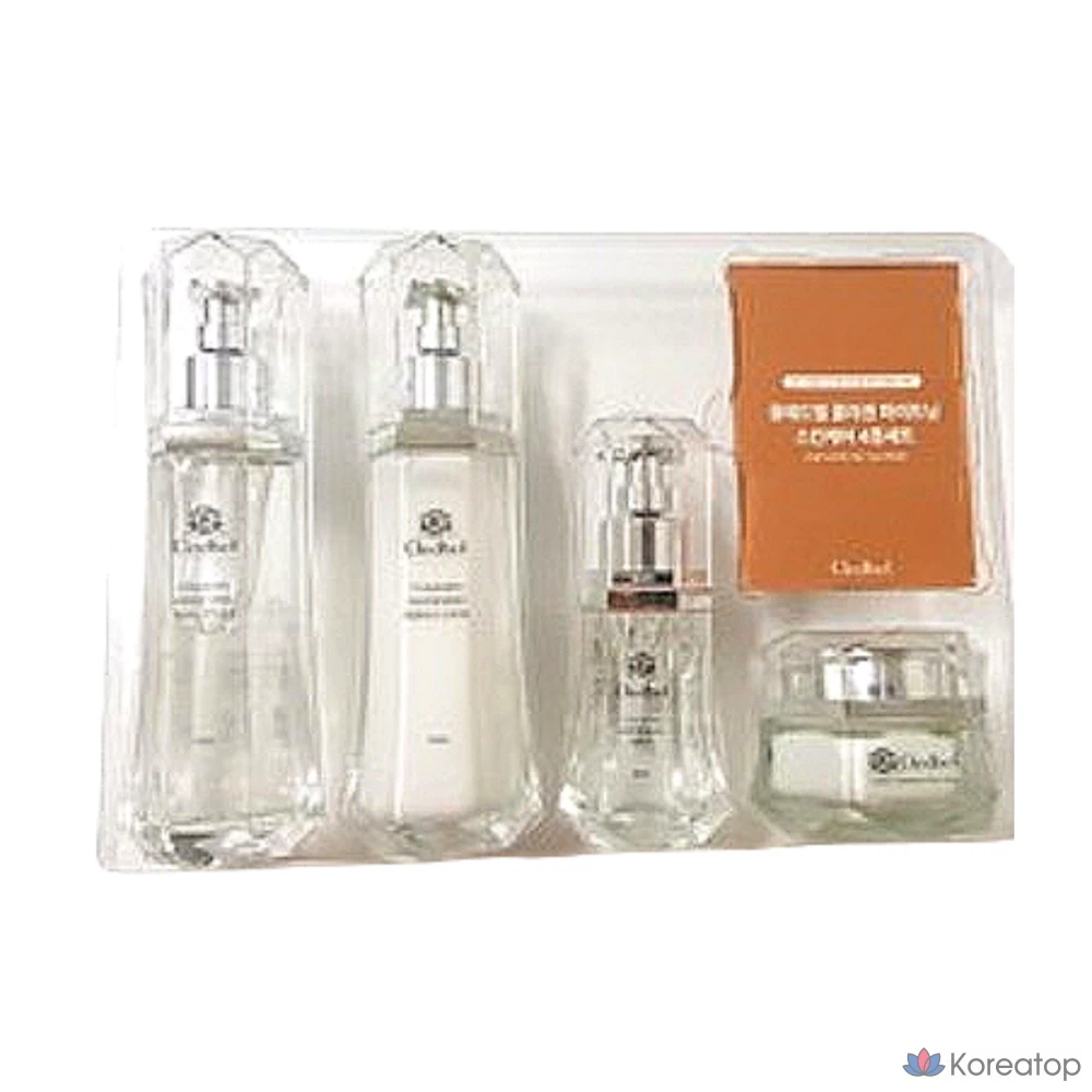 Набор Cledbel Collagen Whitening Skin Toner + Essence Lotion + Serum + Cream, 1 комплект