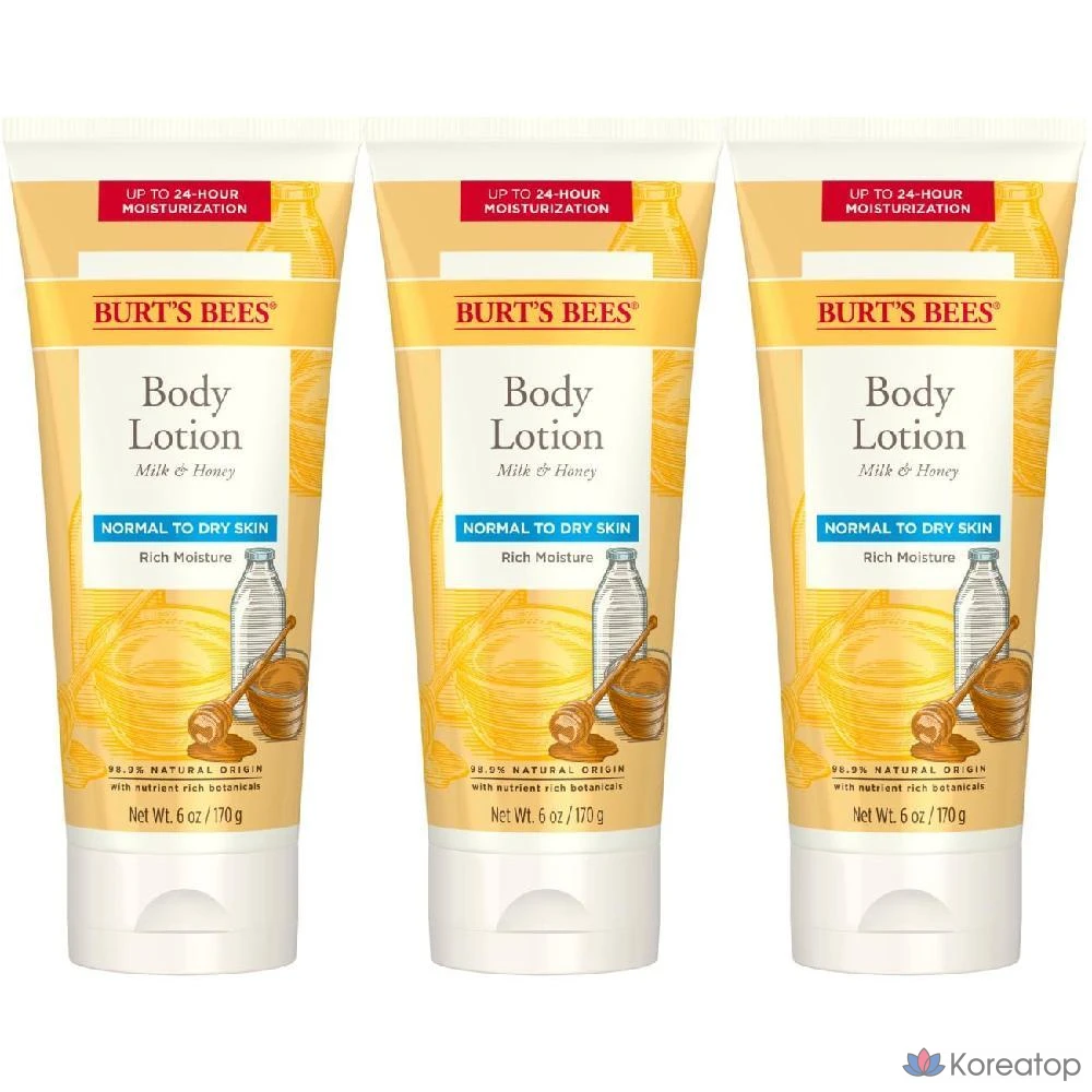 Бальзам для тела Burt's Bees Milk &amp; Honey Body Lotion, 170 г, 3 шт.