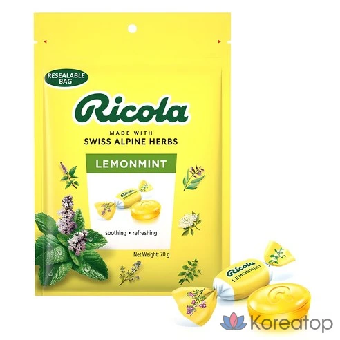 Леденцы Ricola Swiss Lemon Mint Herb, 70 г