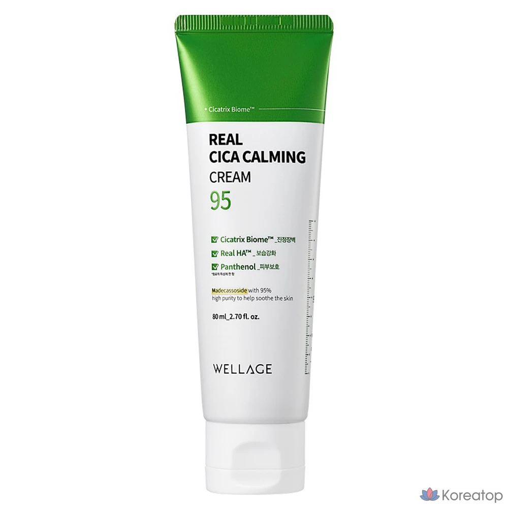 Успокаивающий крем Wellage Real Cica Calming 95, 80 мл, 1 шт.