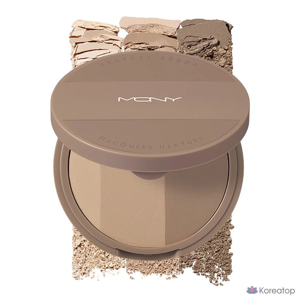 Тени для век Mqny New York Fake Up 3-Color Shading, 9 г, нейтрально-коричневый, 1 шт.