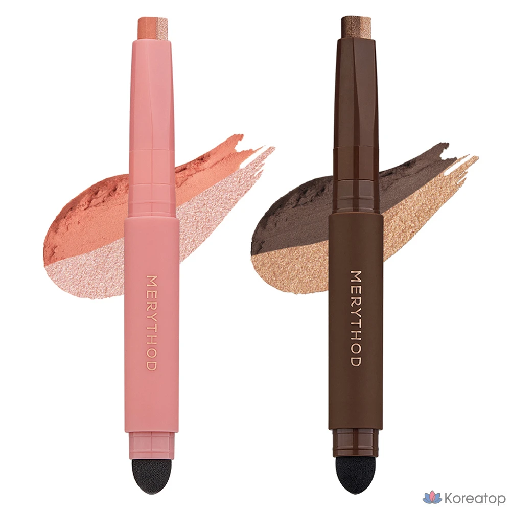 Набор из двух двухцветных теней Merythod Two-Tone Shadow, 0,9 г, оттенки Starlit Coral и Rustic Brown, 1 шт.