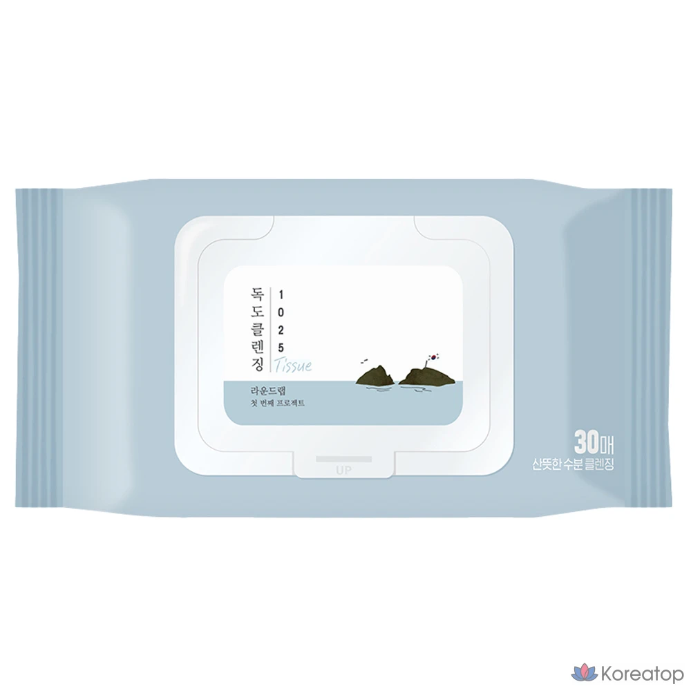 Салфетки для умывания Round Lab 1025 Dokdo, 30 листов, 1 упаковка.