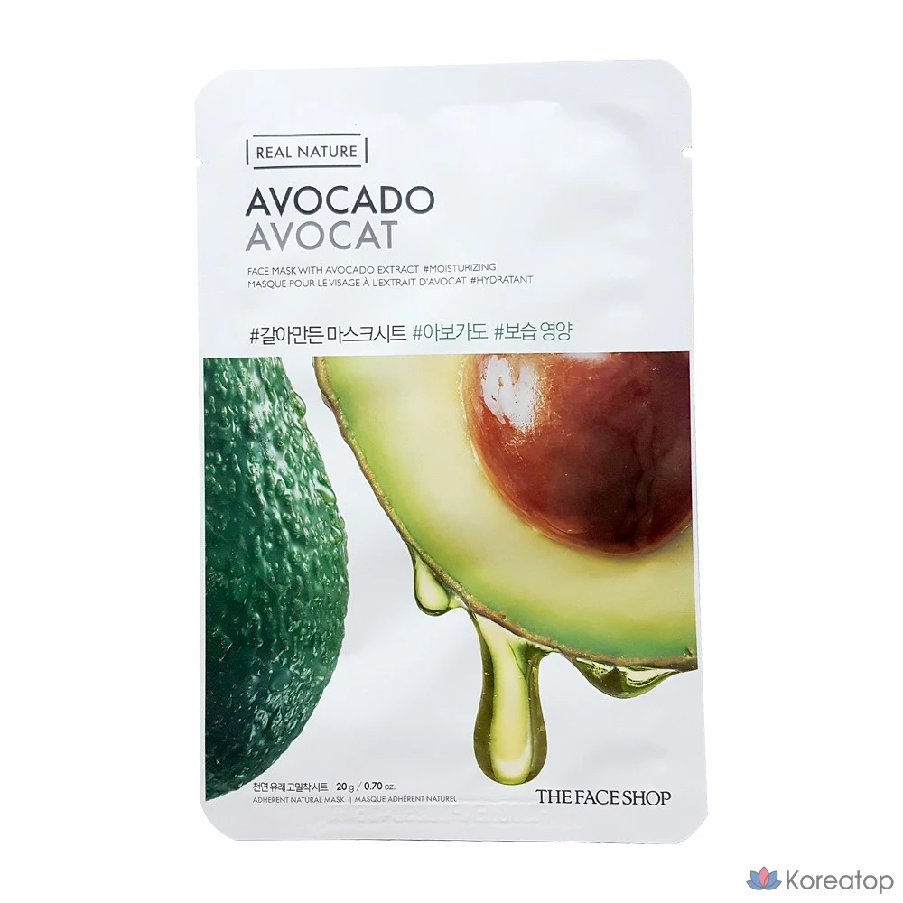 Тканевая маска для лица The Face Shop Real Nature Mask Sheet Avocado, 30 шт.