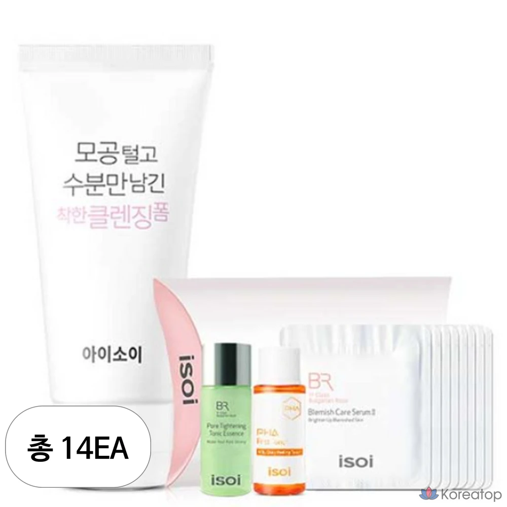 Очищающая пенка Isoi Pore Care Moisture Cleansing Foam + Набор пробников 6 видов, 75 мл, 14 шт.