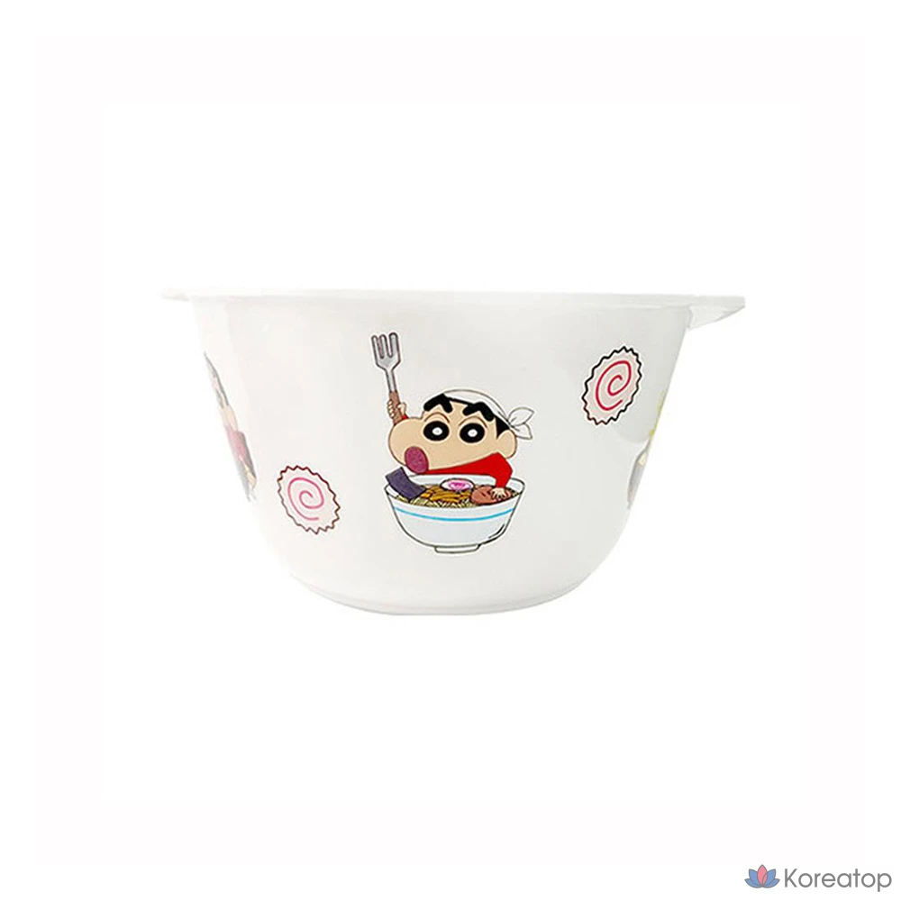 Миска для малышей Somang Crayon Shin-chan Goods с меламиновой ручкой и сливным отверстием, 830 мл, CE71344, 1 шт.