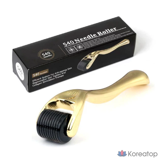 Дермароллер MTS с 540 иглами из золотого титана, диаметр игл 0,30 мм, золотой, 1 шт.