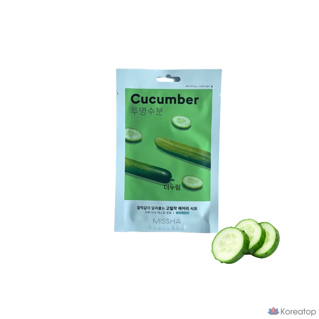 Воздушная листовая маска Misha Airy с огурцом, 1 шт., 40 шт.