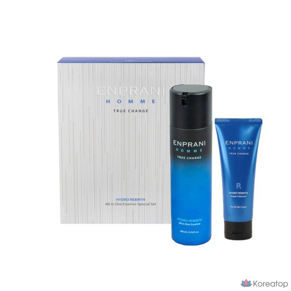 Набор для ухода Enprani Homme Hydro Reverse All-in-One Essence Set (200 мл + 50 мл), 1 шт.