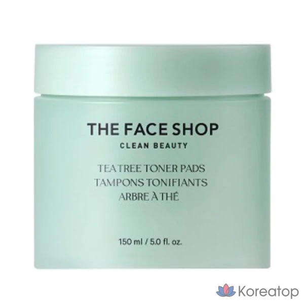 Пэды с тонером The Face Shop Tea Tree Toner Pads, 150 мл, 70 шт.