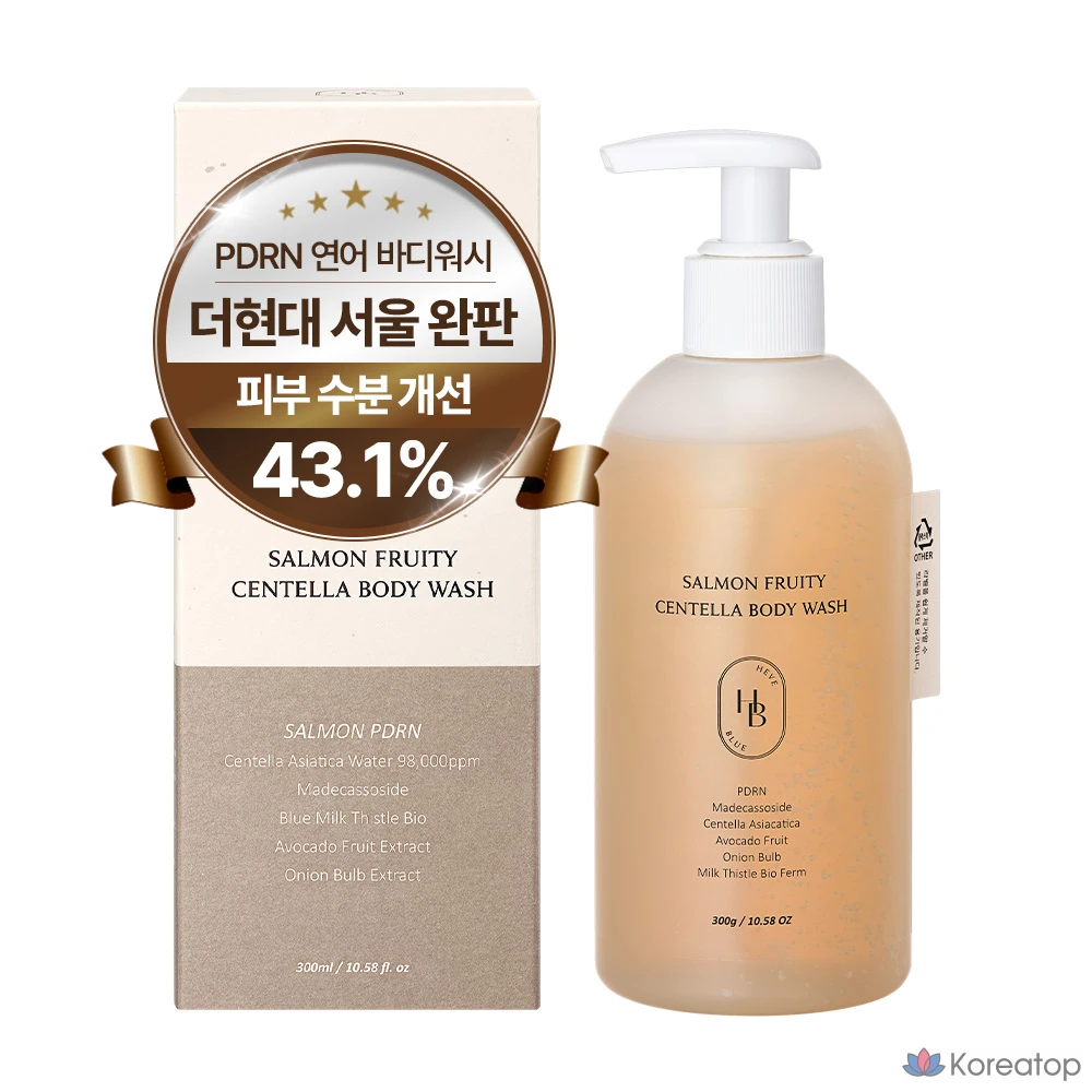 Гель для душа HEVEBLUE Salmon Pruty Centella Body Wash, 300 г, 1 шт.